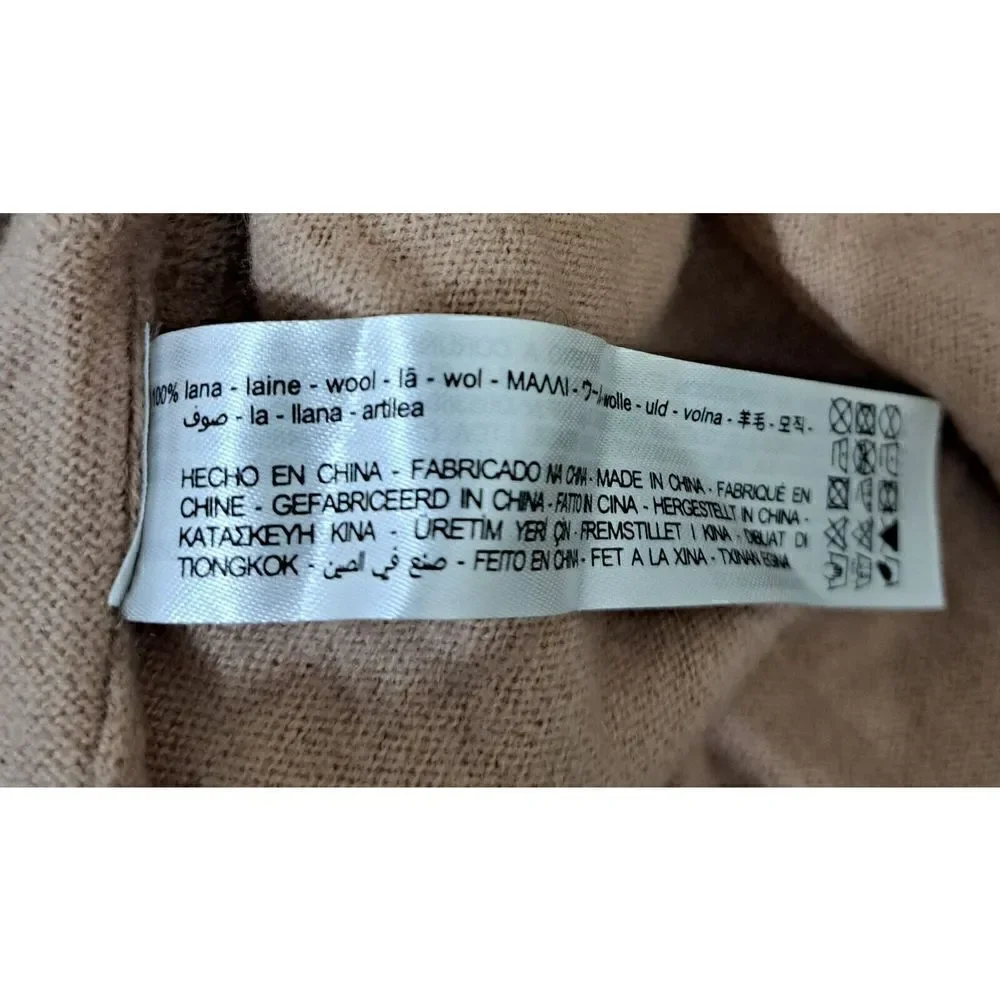 Zara Collection Womens Medium Fine Wool Soft Vest Tan Sleeveless